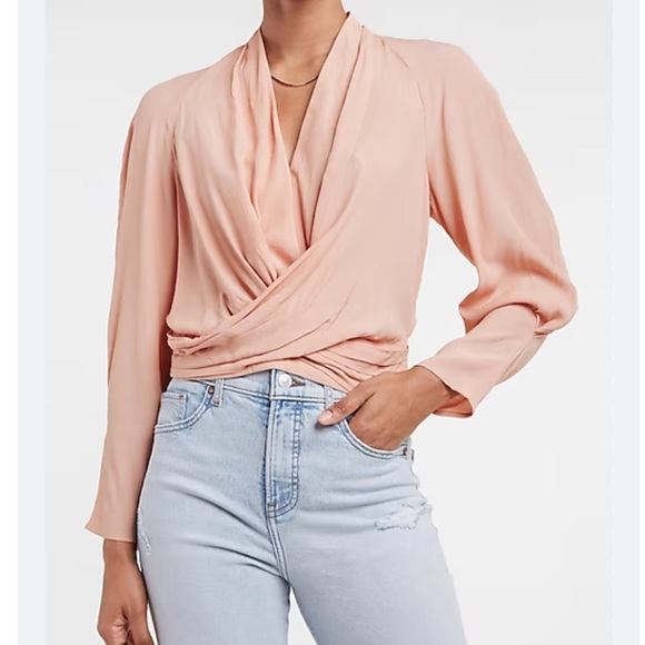🆕 Express V-Neck Overlapped Front Blouse NWT - Picture 6 of 8